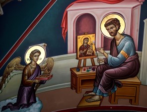 성모 마리아를 그리는 성 루카 복음사가_photo by Lawrence OP_in the Holy Baptistery of St Lydia in Philippi_Greece.jpg